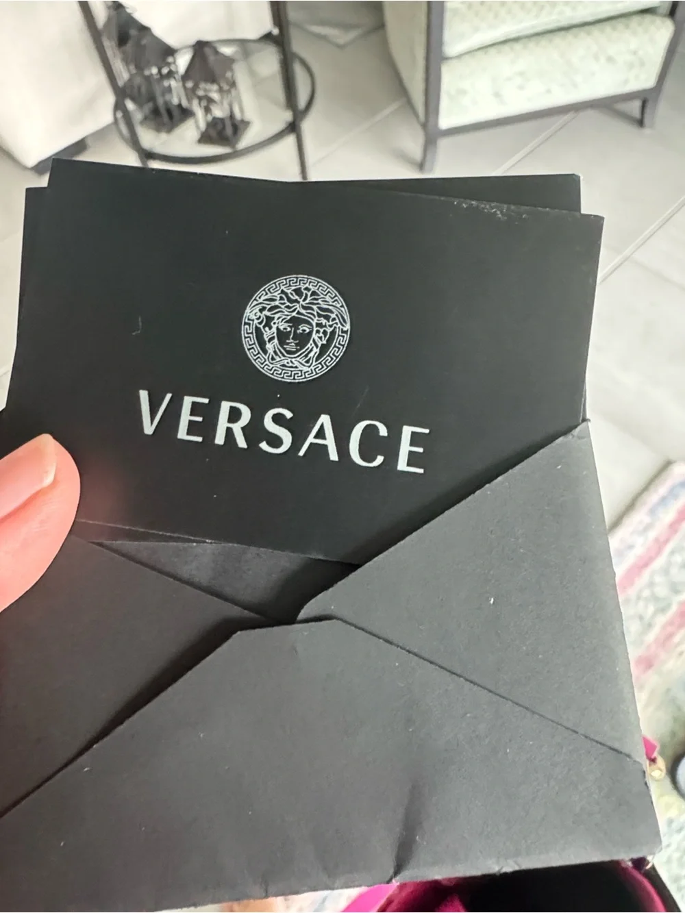 Versace Pink Glossy Tweed and Leather-Trim Two Way Bag with Gold Medusa EEEUC
